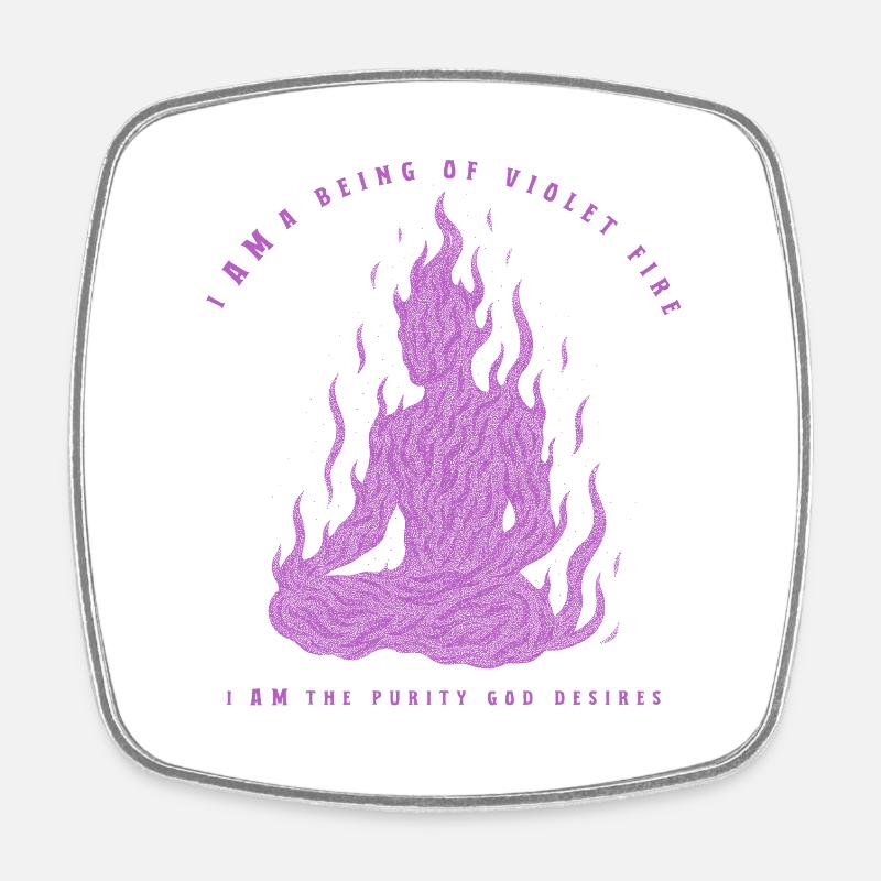 Violet Fire Meditation - Square fridge magnet - white