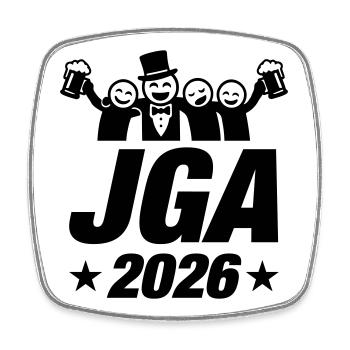 Bachelor party 2026 - Square fridge magnet - white - Front
