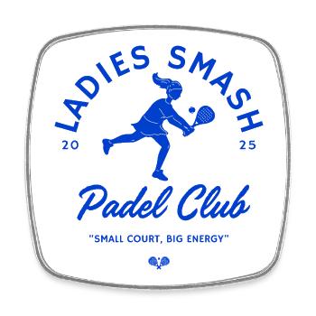 Logo féminin du club de padel - Magnet carré - blanc - Devant