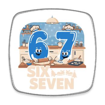 67 Memes Italian Funny Baking Gift - Square fridge magnet - white - Front