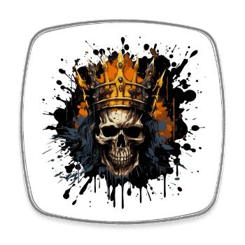 King's Skull with Crown - Square fridge magnet - white - Front