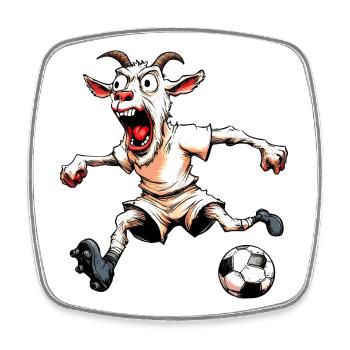 Ziegen Fussball - Viereckiger Kühlschrankmagnet - Weiß - Vorne