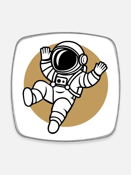 Saltonaut - Square fridge magnet - white