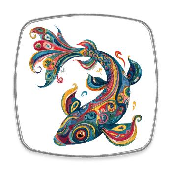Color Whirlwind Pattern - Square fridge magnet - white - Front