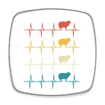 Heartbeat Sheep Sheep - Square fridge magnet - white - Front