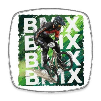 Vélo BMX - Magnet carré - blanc - Devant