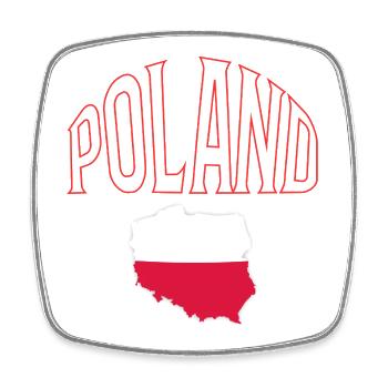 Poland - Viereckiger Kühlschrankmagnet - Weiß - Vorne