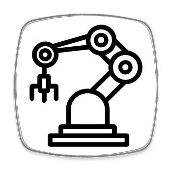 Roboterarm - Viereckiger Kühlschrankmagnet - Weiß - Vorne