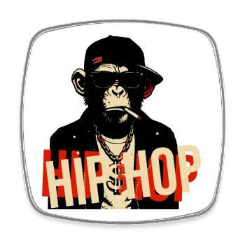 Hip Hop Chimp Bling Icon - Square fridge magnet - white - Front