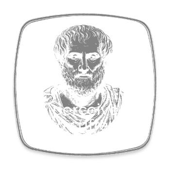 Aristoteles-Zitat: Wahrnehme zu leiden - Viereckiger Kühlschrankmagnet - Weiß - Vorne