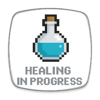 Pixel Healing Potion - Square fridge magnet - white - Front