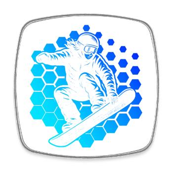 Snowboard style for every occasion - Square fridge magnet - white - Front