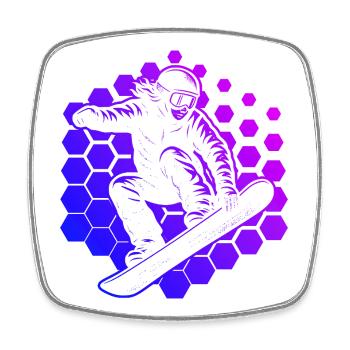 Clear snowboard motif for every day - Square fridge magnet - white - Front