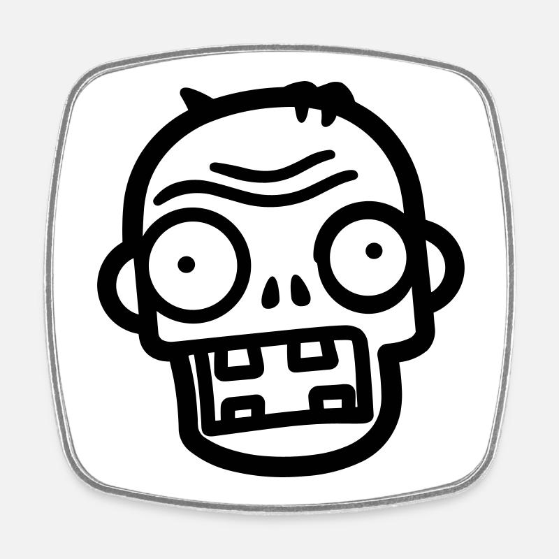 Zombie - Viereckiger Kühlschrankmagnet - Weiß