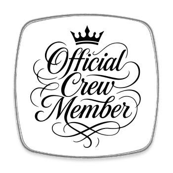 crew member - Square fridge magnet - white - Front