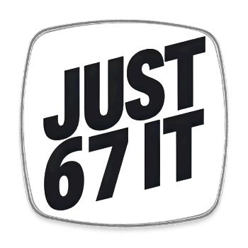 Just 6 7 It – typografische Aussage - Viereckiger Kühlschrankmagnet - Weiß - Vorne