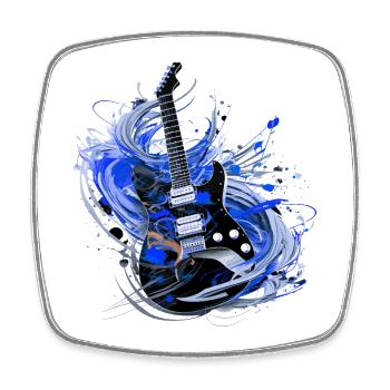 guitare électrique guitare guitariste instrument de musique rock - Magnet carré - blanc - Devant