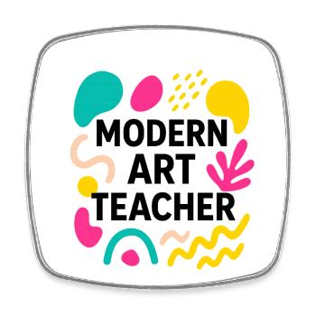 Moderne Kunst - Viereckiger Kühlschrankmagnet - Weiß - Vorne