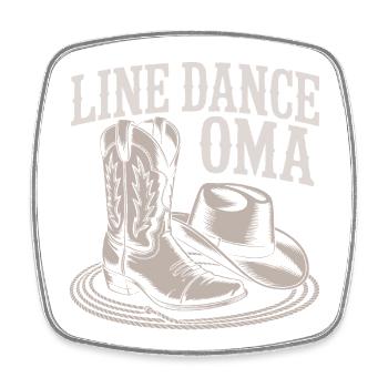 Bottes de grand-mère LineDance - Magnet carré - blanc - Devant