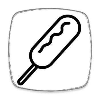 corn dog - Square fridge magnet - white - Front