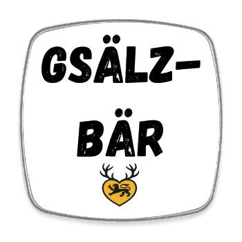 Gsälzbär Swabian - Square fridge magnet - white - Front