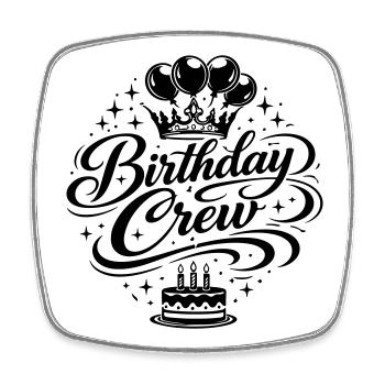 Birthday Crew Celebration - Square fridge magnet - white - Front