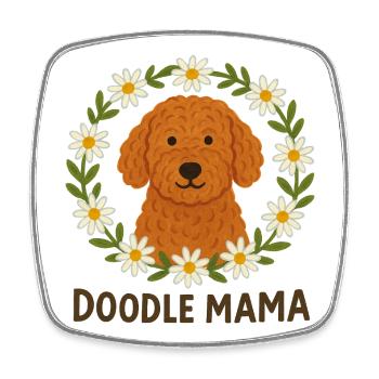 Doodle Dog Daisy Rahmen - Viereckiger Kühlschrankmagnet - Weiß - Vorne