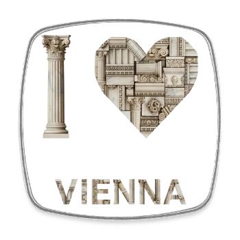Wien – Monumentale Architektur - Viereckiger Kühlschrankmagnet - Weiß - Vorne