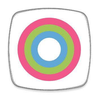 Konzentrische Ringpalette LGBTQ polysexuell - Viereckiger Kühlschrankmagnet - Weiß - Vorne