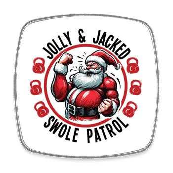 Jolly and Dyed Swole Patrol Weihnachtstraining - Viereckiger Kühlschrankmagnet - Weiß - Vorne