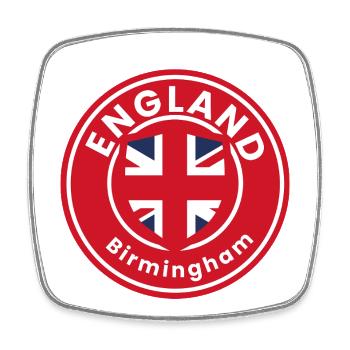 England Birmingham Emblem Abzeichen - Viereckiger Kühlschrankmagnet - Weiß - Vorne