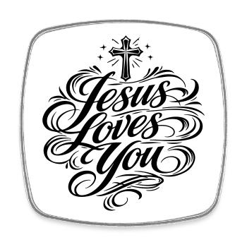 Jesus Loves You Proverb - Square fridge magnet - white - Front