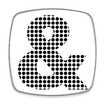 ampersand - Viereckiger Kühlschrankmagnet - Weiß - Vorne