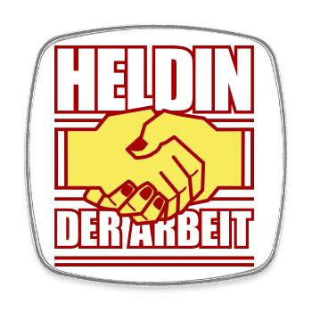 Heldin der Arbeit (Farben änderbar) - Viereckiger Kühlschrankmagnet - Weiß - Vorne