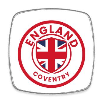England Coventry Wappen - Viereckiger Kühlschrankmagnet - Weiß - Vorne