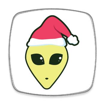 alien_santa - Magnet carré - blanc - Devant