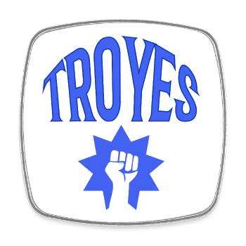 Troyes - Viereckiger Kühlschrankmagnet - Weiß - Vorne