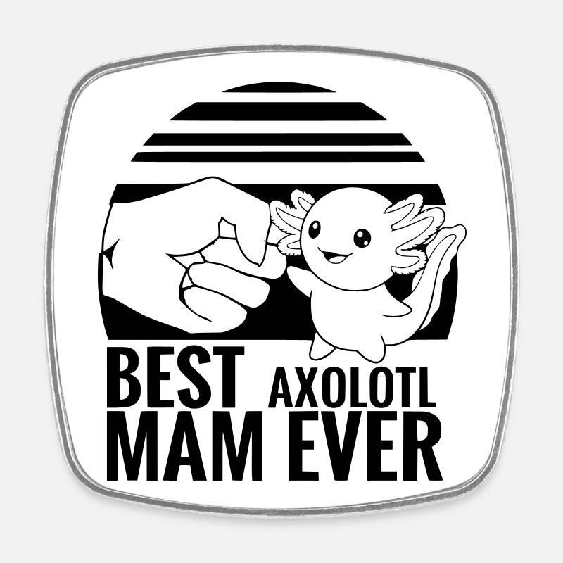 axolotl_mama - Viereckiger Kühlschrankmagnet - Weiß