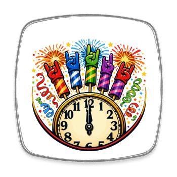 happy new year -  rock n roll - Viereckiger Kühlschrankmagnet - Weiß - Vorne