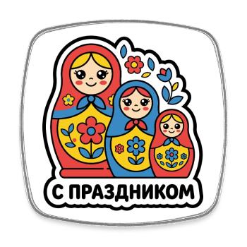 Matröschka - Square fridge magnet - white - Front