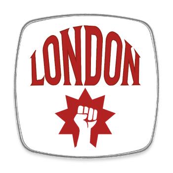 London - Viereckiger Kühlschrankmagnet - Weiß - Vorne