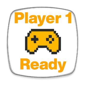 Player 1, Ready to Start, GaminGeek, Lan-Party - Square fridge magnet - white - Front