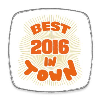 in 2016 - Square fridge magnet - white - Front