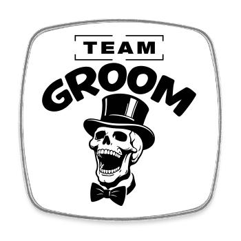 Équipe du Marié : Enterrement de vie de garçon Jga Skeleton - Magnet carré - blanc - Devant