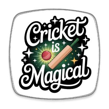 Funny Cricket Saying Vintage Cricket Game - Square fridge magnet - white - Front