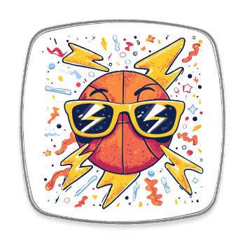 Lunettes de soleil Blitzball - Magnet carré - blanc - Devant