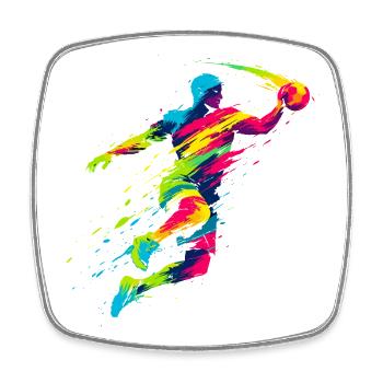 Handball Handballer - Lustiges Geschenk - Viereckiger Kühlschrankmagnet - Weiß - Vorne