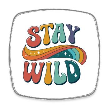 Stay Wild Regenbogenpalette - Viereckiger Kühlschrankmagnet - Weiß - Vorne