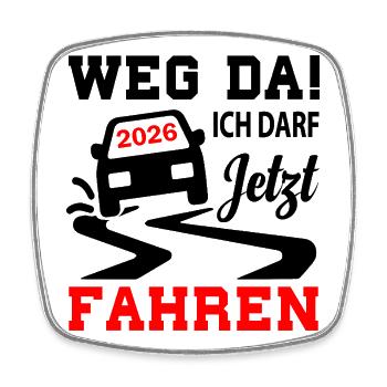 Driving License 2026 Driving Test Driving License Test - Square fridge magnet - white - Front