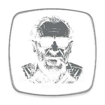 Charles-Bukowski-Zitat über Menschen - Viereckiger Kühlschrankmagnet - Weiß - Vorne